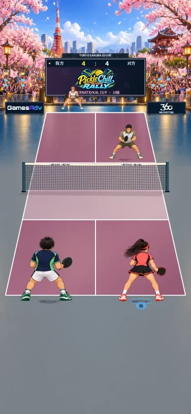 Courtside boards in Tokyo in Super Rally
